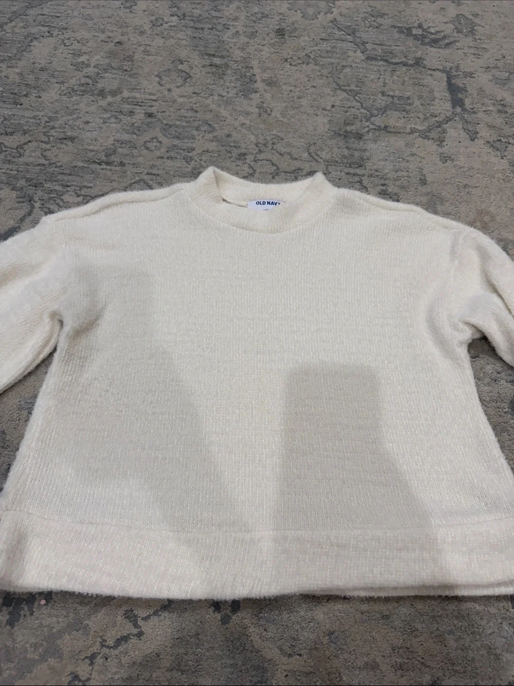 Old Navy White Crewneck Sweater